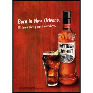 2002 Southern Comfort Whiskey Vintage Print Ad Born in New Orleans Wall Art